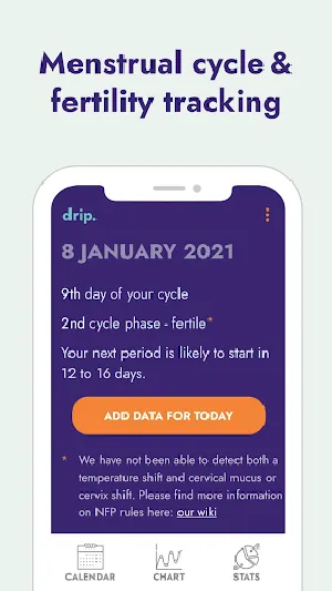 drip menstrual cycle and fertility tracking